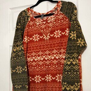 Fleece Long Sleeve Top XL Honeyme